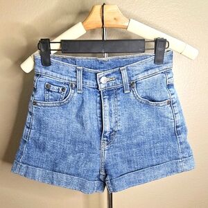 Levi's Denim Rolled Mom Shorts